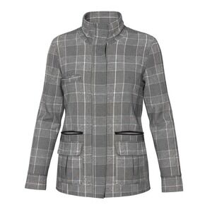 Anatomie Kenya Safari Charcoal Plaid full zip travel jacket sz M